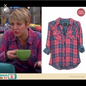 Small - Rails Kendra pink and blue button down